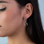 Orecchini Pendenti da Donna in Oro Bianco 18kt con Cerchi - 3443
