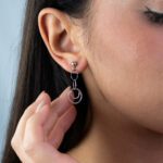 Orecchini Pendenti da Donna in Oro Bianco 18kt con Cerchi - 3443