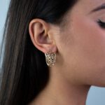 Orecchini da Donna in Oro Giallo e Bianco 18kt a Fantasia - 12474OR