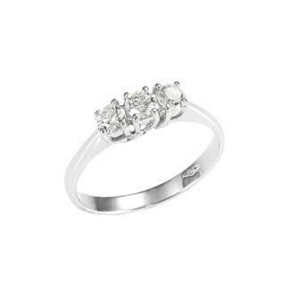Anello Trilogy da Donna in Oro Bianco con Diamanti - 0664/60