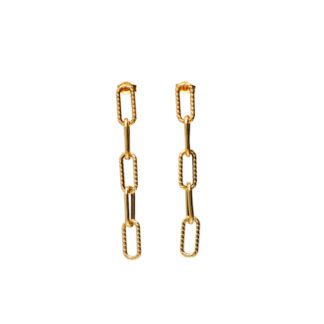 Orecchini Pendenti da Donna in Oro Giallo 18kt con Catena - 13209OR