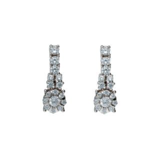 Orecchini Pendenti da Donna in Oro Bianco 18kt con Zirconi - 1585