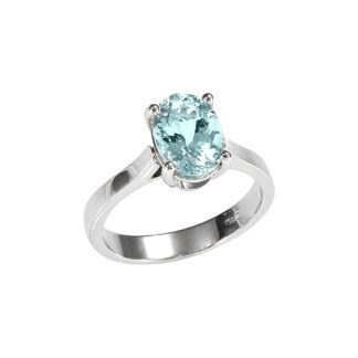 Anello da Donna in Oro Bianco con Acquamarina - 5399