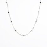 Collana da Donna in Oro Bianco 18kt a Catena con Pietre Nere - DAV16