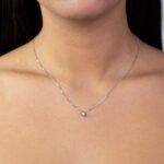 Collana con Punto Luce in Oro Bianco con Diamante - 2145285