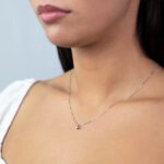 Collana con Punto Luce in Oro Bianco con Diamante - 2145285