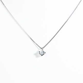 Collana con Punto Luce in Oro Bianco con Diamante - 2145285