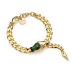 Bracciale Unoaerre in Bronzo Dorato con Groumette e Serpente - Bronze - 2122