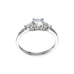 Anello Solitario da Donna in Oro Bianco 18 kt con Zirconi - A1765