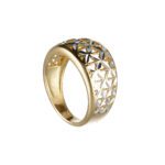 Anello a Fascia da Donna in Oro Giallo e Bianco 18kt - ANCLEO37