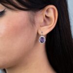 Orecchini da Donna in Oro Bianco 18kt con Ametista e Zirconi - OR430AM