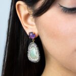 Orecchini da Donna in Argento con Zaffiri e Zirconi - 952OR/1
