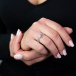 Anello Solitario da Donna in Oro Bianco 18 kt con Zirconi - A1757