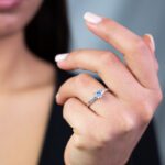 Anello Solitario da Donna in Oro Bianco 18 kt con Zirconi - A1773