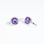 Orecchini da Donna in Oro Bianco 18kt con Ametista e Zirconi - OR430AM