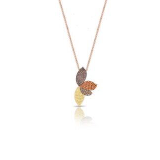 Collana con Ciondolo Sogni da Donna in Argento Dorato e Zirconi - Fiore - CL087RA