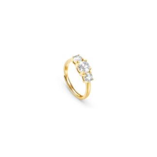Anello Trilogy Nomination in Argento Dorato e Zirconi - Colour Wave - 149814/012