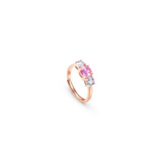 Anello Trilogy Nomination in Argento e Zirconi Colorati - Colour Wave - 149815/005