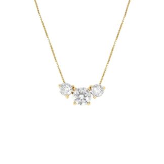 Collana Trilogy Donna Nomination in Argento Dorato con Cubic Zirconia - 149820/012