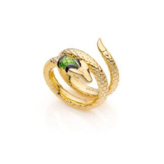 Anello Unoaerre in Bronzo Dorato con Groumette e Serpente - Bronze - 2123