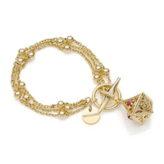 Bracciale Unoaerre in Bronzo Dorato con Pendente in Filigrana - 2326