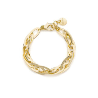 Bracciale Unoaerre in Bronzo Dorato con Maglie Ovali - Dinamica - 2342