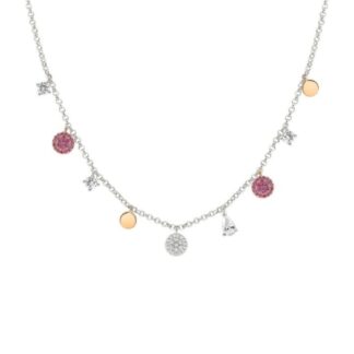 Collana Nomination in Argento e Zirconi con Ciondoli - 240703/012