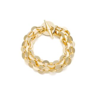Bracciale Unoaerre in Bronzo Dorato con Maglie Tonde - Dinamica - 2469