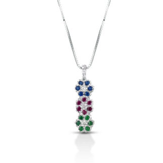 Collana Marika in Oro Bianco con Diamanti e Gemme - CD8004CAR/5