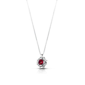 Collana Marika in Oro Bianco con Diamanti e Rubino - CD91GRIFRB/5