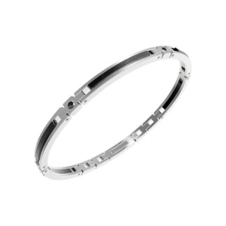 Bracciale da Uomo Zancan in Acciaio e PVD Nero - Hiteck - EHB086