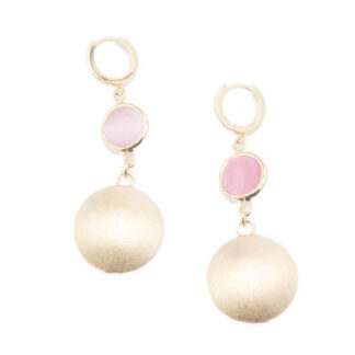 Orechini Ippocampo da Donna in Argento Dorato e Quarzo - Charme - IPCR61