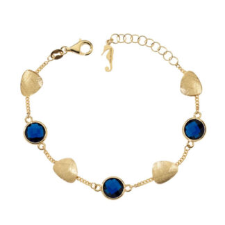 Bracciale Ippocampo da Donna in Argento Dorato e Quarzo - Charme - IPCR69