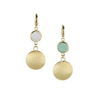 Orechini Ippocampo da Donna in Argento Dorato e Quarzo - Charme - IPCR96