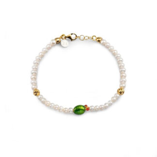 Bracciale Isola Bella in Argento Perle e Smalti | Pala di fico - 20001396