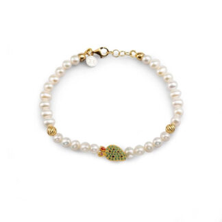 Bracciale Isola Bella in Argento Perle Zirconi e Smalti | Pala di fico - 20001404