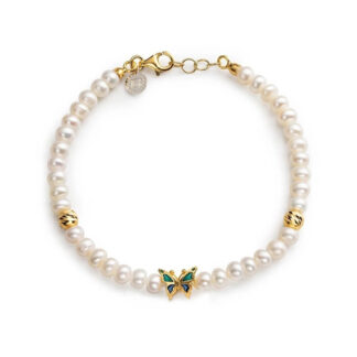 Bracciale Isola Bella in Argento Perle e Smalti | Farfalla - 20001418