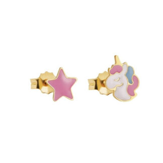 Orecchini Le Bebè in Oro Giallo con Stellina ed Unicorno | Toys - Primegioie - PMG177