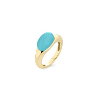 Anello Sogni da Donna in Argento Dorato e Quarzo ovale - AN122GA