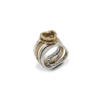Anello Mandile in Argento e Bronzo  - Lettering - AR004L