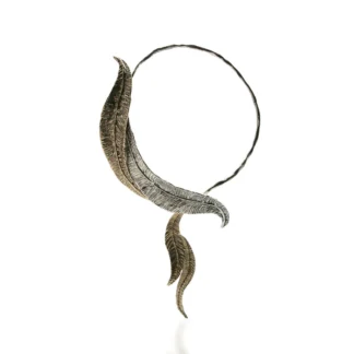 Collana Mandile in Argento e Bronzo - Foglie lunghe - CA076