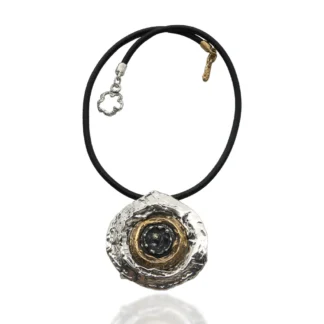 Collana Mandile in Argento e Bronzo - Sasso nello stagno - CR125