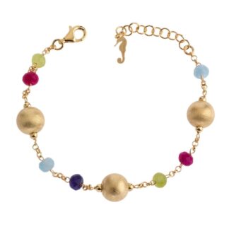 Bracciale Ippocampo da Donna in Argento Dorato e Quarzi - Charme - IPCR108