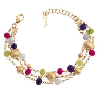 Bracciale Ippocampo da Donna in Argento Dorato e Quarzi - Charme - IPCR109