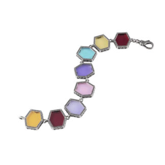 Bracciale Gerardo Sacco in Argento e Pietre Colorate - Mattonelle - 28022