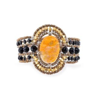 Bracciale Ziio in Ottone e Vetro di Murano con Pietre Semipreziose - BRARKANISBB