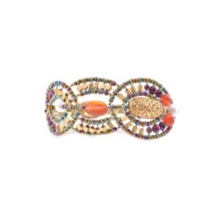 Bracciale Ziio in Ottone e Vetro di Murano con Pietre Semipreziose - BRRAJAGAR