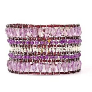 Bracciale Ziio in Argento e Vetro di Murano con Pietre Semipreziose - BRTRANSLUAMET
