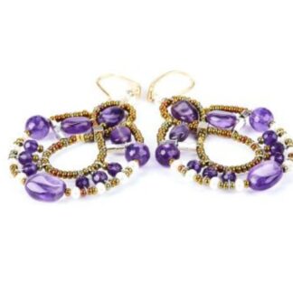 Orecchini Ziio in Argento e Vetro di Murano con Pietre Semipreziose - EARGALAXIEAM