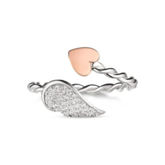Anello Roberto Giannotti in Argento con Zirconi | Cuore e Ala - Angeli - GIA445-16-18